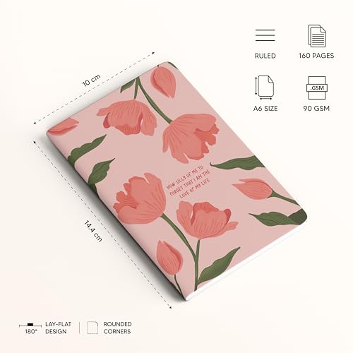 Image of FACTOR NOTES A6 Notebook (Love of My Life) | Ruled, 160 Pages, 90 GSM Thick Paper | Cute Aesthetic Notebook for Women