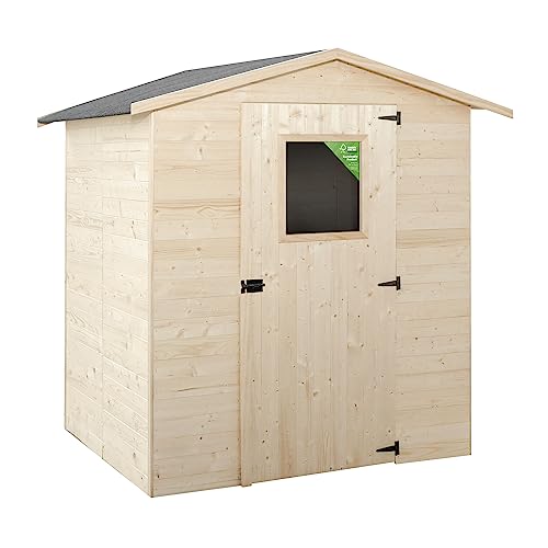 Caseta de Madera Exterior Aneto 3,3 m2 - Fabricada en España - 178x185x188 cm - Pino y Abeto con...
