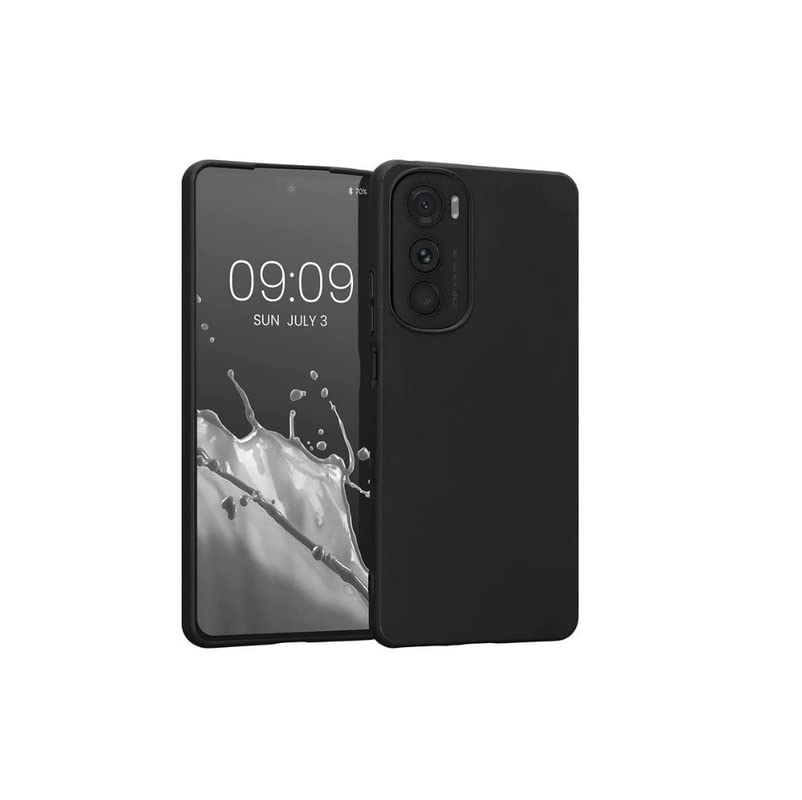 S-Hardline Liquid Silicone Back Cover Case | Soft Micro-Fibre Lining Inside | Camera Protection Bump | Shockproof Case (Black Edge 30)