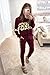 PRETTYGARDEN Womens 2 Piece Sets 2025 Long Sleeve Tops High Waisted Sweatpants Lounge Set Fall Fashion Travel Outfits (Leopard Wine Red,Large)