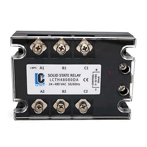 Relais à semi-conducteurs triphasé 80DA DC-AC commutateur statique 24-480V AC