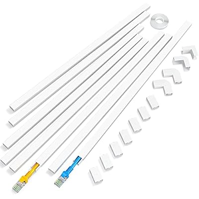 One-Cord Channel Cable Concealer - CMC-03 Cord Cover Wall Cable Management System - 125" Cable Hider Raceway Kit for a Power Cord, Ethernet Cable, Speaker Wire - 8X L15.7in, W0.59in H0.39in, White