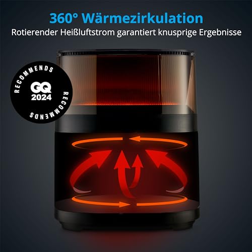 MEDION X10 XL Heißluftfritteuse MD11780 (5 Liter, Airfryer, innovative Wassersprühfunktion für krosse knusprige Speisen, 1.500 Watt, Sichtfenster, Schüttel Alarm,10 Automatikprogramme) – Bild 3