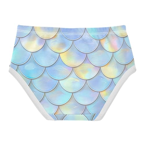 Cotton Girls Underwear Toddlers Fish Scales Pastel Blue Yellow Cute Panties Girl Personalized Briefs Undies Kids 2t2