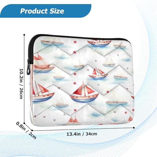 Funda para portátil de 13-14 pulgadas impermeable con diseño de barcos miniatura 3