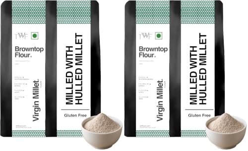 Image of TWF Browntop Flour | 1kg | Stone Ground | Not Pulverized | Naturally Gluten-Free | Virgin - Nutrient Rich (Pack of 2)