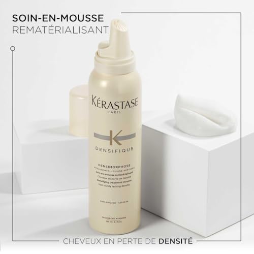 Kérastase, Densifique, Soin Mousse Sans Rinçage, Densifiant & Volume Immédiat, Pour Cheveux Fins & Clairsemés, Densimorphose, 150 ml