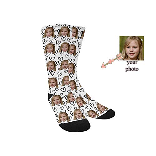 InterestPrint Customized Faces Print Socks Funny Photo Love You Kid's Socks Birthday Gifts2