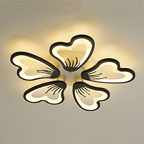 Plafonnier LED dimmable avec télécommande salon acrylique noir 55W