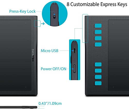 Huion Inspiroy Q11K V2 Wireless Graphic Drawing Tablets Tilt Function Battery Free Stylus 8192 Pen Pressure，11*6.87Inch Pen Tablet For Mac/Pc/Windows #TOP3