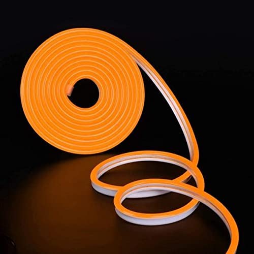 Image of Led Strip RSCT Neon Rope Light Silicon DC Light (5 Meter /16.4 Feet) or Indoor and Outdoor Flexible Waterproof Decorative Light with 12v DC Adapter Include -Orange