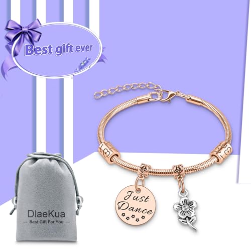 Image of DlaeKua Dance Gifts for Bracelets Jewelry Dance Team Gifts Valentines Day Gift for Dancing Teacher Dancers Birthday Stainless Steel
