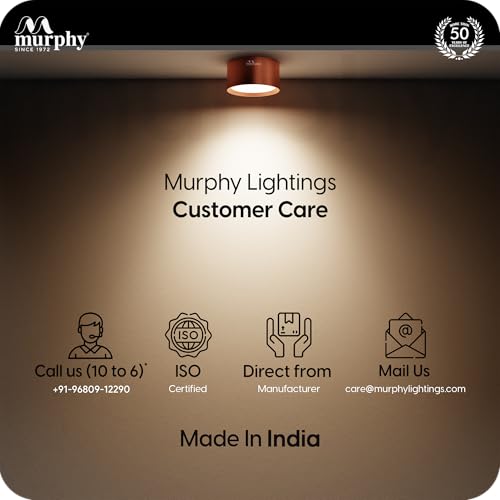 Image of Murphy 3 Watts Rose Gold Finish Led Surface Panel, Cabinet, Wardrobe Light, Edge Round Style Flush Mount Ceiling Lamp, Pack of 10 (Warm White,Aluminum) with 2 Year Warranty