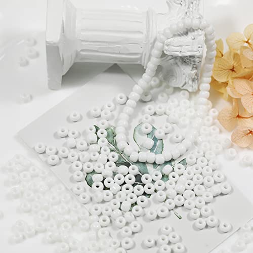 Bala&Fillic Opaque White Color 4mm Seed Beads About 1200pcs/100Grams in Bag - Image 3