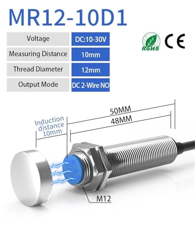 Sensor de proximidad LG12A3 M12 de dos hilos DC detecta 10 mm 2