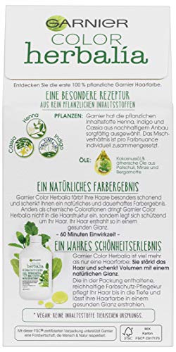 Foto von Garnier Haarfarbe, 100% Pflanzenhaarfarbe, für natürliche, glänzende Farbe, vegan, Color Herbalia, Schokobraun, 3x1 Stück