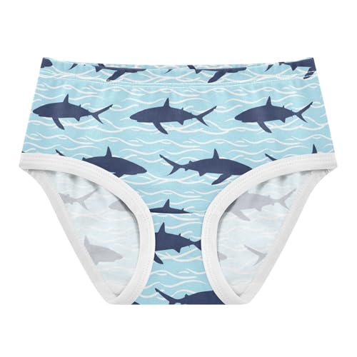 Joisal Dark Sharks Light Blue Girls Underwear Toddler 2t Cotton Panties Little Girl Personalized Kids Briefs Undies