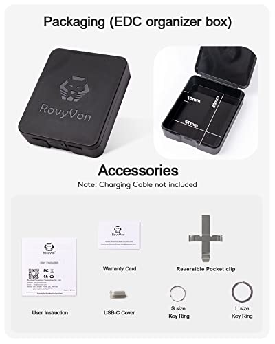 Image of RovyVon E5 Small Bright EDC Flashlight 700 High Lumens, USB C Rechargeable Keychain Flashlight, Support AAA Battery LED Flashlight, Dual Power Source Multi Function EDC Gadgets for Daily Use