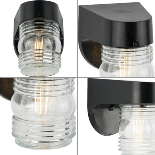 Progress Lighting Polycarbonate Outdoor 1-Light Clear Lexan Traditional Outdoor Wall Light Textured Black by Progress Lighting - Image 2