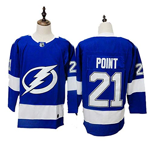 Yajun Brayden Point?21 Tampa Bay Lightning Camisetas Hockey Jersey sobre Hielo NHL Hombre Ropa Respirable T-Shirt de Manga Larga,3XL