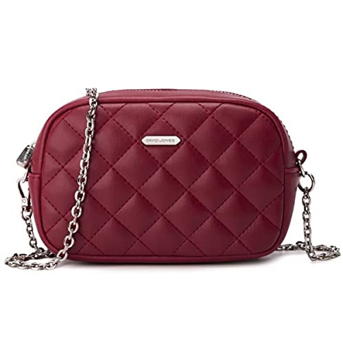 Sac bandoulière matelassé rouge en simili cuir avec chaînes pour femme