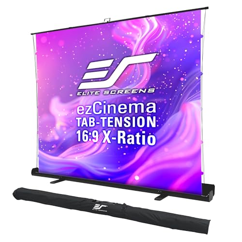 Using Projector Without Screen - Projector Screen vs Wall Elite Screens ezCinema Tab-Tension 16:9 X-Ratio Portable Projector Screen, Multi-Aspect Ratio,...