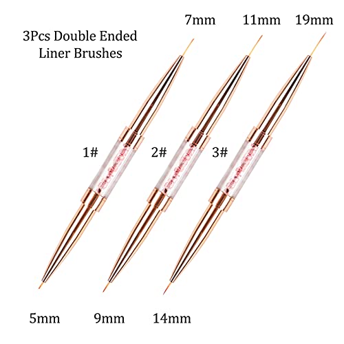 Nagel Art Liner Pinsel, Acryl Nagel Bürsten Nailart Pinsel Set UV Gel Dual Nail Art Liner Brushes Maniküre Salon Tools… – Bild 2