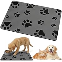 ASOUUNLD Napfunterlage Hund 60x40 cm rutschfeste Futtermatte für Hunde und Katzen Saugfähige & Schnelltrocknende Kieselgur Hundematte mit Gummirücken wasserdichte Hundenapf Unterlage für Haustiere