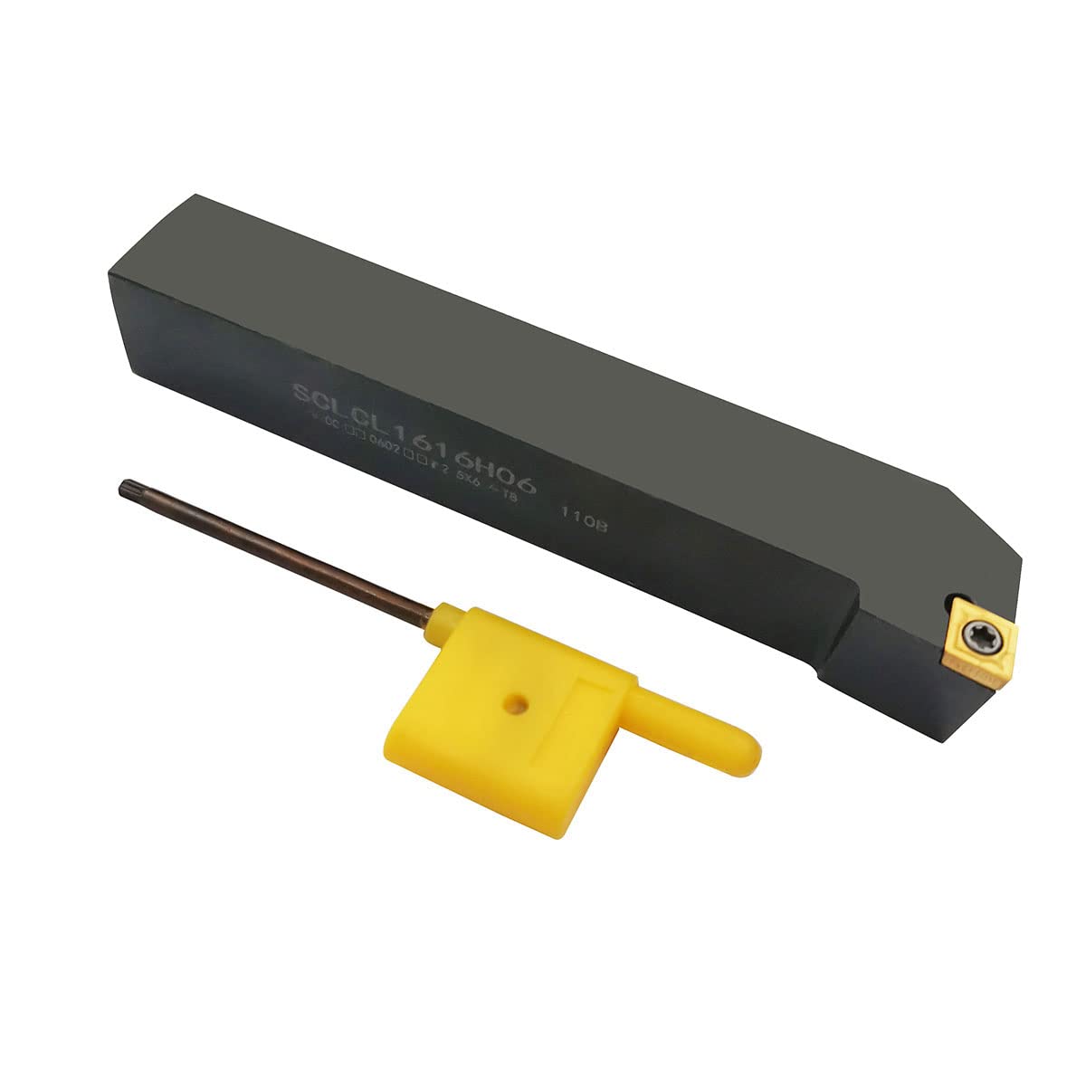 5/8"/16mm Shank Indexable Carbide Turning Tool Insert Holder Set 2pcs SCLCR1616H06 SCLCL1616H06 Metal Lathe Cutting Tools with 2pcs CCMT21.51 CCMT060204 Indexable Carbide Turning Insert Blade