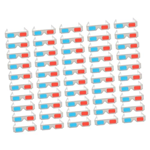 HOMSFOU 50pcs Anaglyph Glasses for Movies Games and Publications Lightweight Design Compatibility for Viewing