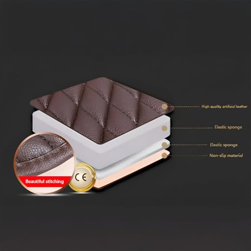 Image of Hicle Premium Car Seat Cushion Set - 3 Piece Anti-Slip PU Leather Seat Covers for Front & Rear Seats - Universal Fit (Dark Brown)