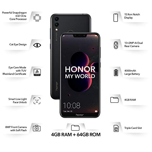 Honor 8C (Black, 4GB RAM, 64GB Storage) Amazon Rs. 10999.00