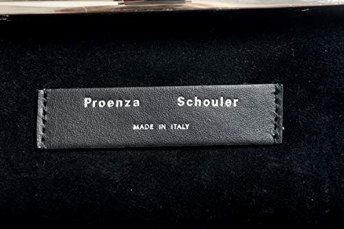 Proenza Schouler Bolsa de ombro feminina preta de camurça de couro clutch