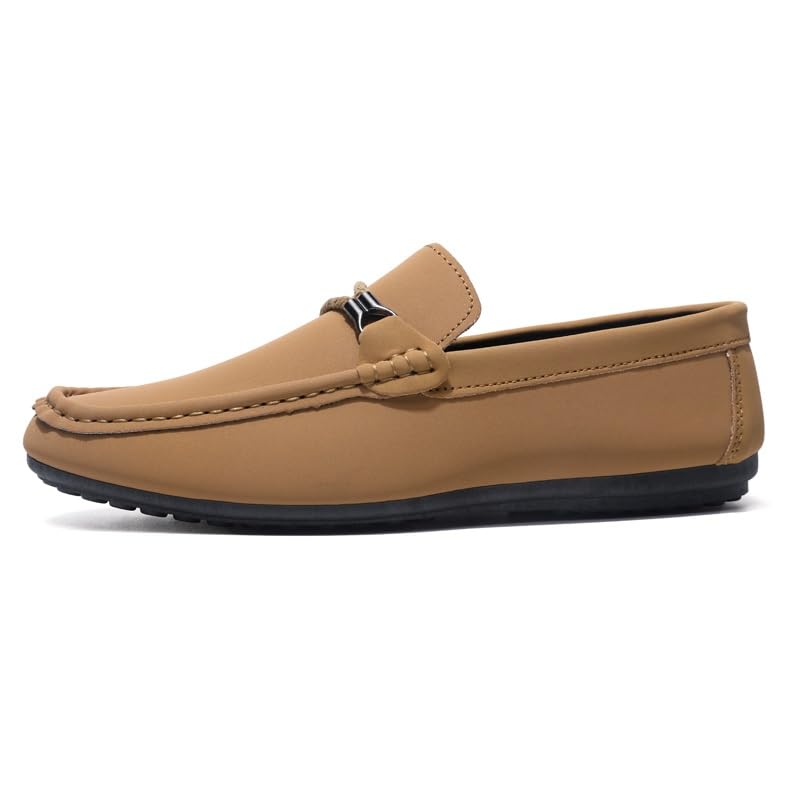 Loafers for Men Square Toe Faux Leather Apron Toe Moccasins Shoes Anti-Slip Lightweight Slip Resistant Casual Slip-ons2