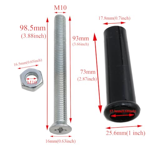 Image of Revolving Handle Lathe Crank Handle Trailer Jack Handle M10 Threaded Handle Grips Crank Handwheel with Nuts 2PCS