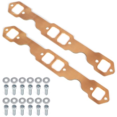 Juego de juntas de escape de cobre y pernos para motor Chevy SBC V8