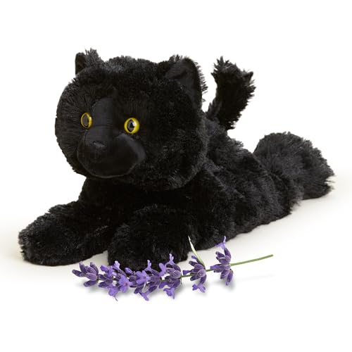 Image of warmies Microwavable & Weighted Stuffed Animals, Black Cat - Heated Stuffed Animal Plushie for Warmth & Comfort - Cute Soft Plush Toys for Adults & Children (Boys, Girls, Babies & Toddlers)