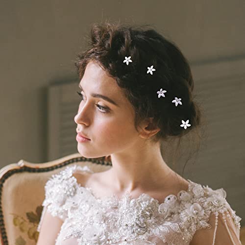 30 Pcs Bride Wedding Hair Pins Purple Flower Bridal Head Clip Crystal Rhinestone Hair Barrettes U-Shape Hair Clips Hair Accessories For Bridal Wedding Women #TOP4