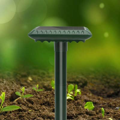 OOSMA Snake & Mouse Controller Repellent Dual Band Solar Power Ultrasonic Gopher with Buzzer and Vibrendum Moter | Mole Stopper Scare Vole for Lawn Garden & Yard Home.
