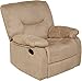 Relaxzen Rocker Recliner, Beige Microfiber