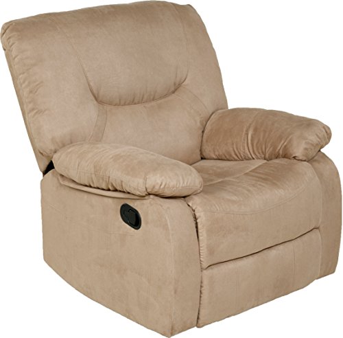 Relaxzen Rocker Recliner, Beige Microfiber