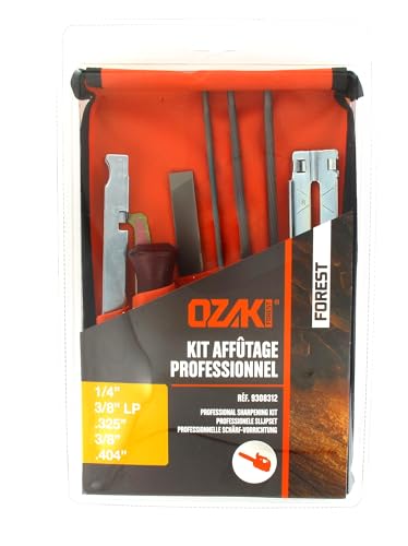 GREENSTAR - Kit D'Affûtage Complet - Comprend 1 Manche De Lime En Bois, 1 Jauge De Profondeur, 1 Porte Lime, 1 Curette, 3 Limes Rondes Ø: 4, 4.8, 5.5 mm, Lime Plate - Coque Et Sacoche De Transport