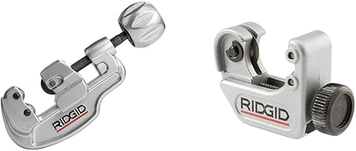 RIDGID 29963 Modelo 35S Cortador de tubos de acero inoxidable de 14 a 1-38 pulgadas con perilla X-CEL, color plateado