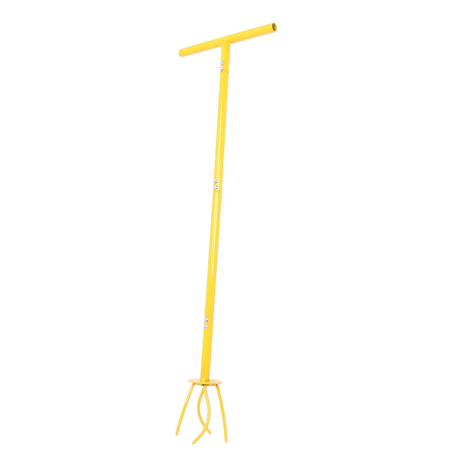 Manueller Drehgrubber Eisenhandgrubber mit langem Griff, Gartenkralle für die Bodenbelüftung und Wasseraufnahme, langlebiger Gartenbeetgrubber für Blumenbeete und Gemüsebeete