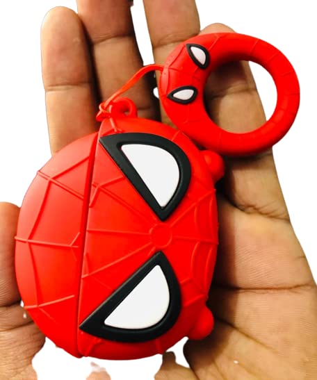 Image of for Airpods Pro 2019 Pouch Case Cover Headphones Soft Silicone Cartoon Character Cover with Keychain, 360-degree Protection (Spider Man)
