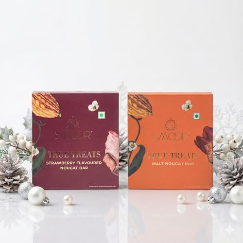 Image of SMOOR Nougat Bars Strawberry and Malt Pack Of 12 each | Perfect for Birthday, Anniversary, Gifting, Snacking, Festive Giftings Chocolates & Celebrations