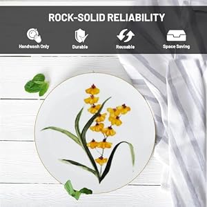 Gusto Buono 7.5'' Floral Porcelain Salad Plates, Set of 4 – Assorted Flower Designs with Gold Border | Durable, Handwashable, Dessert Plates for Indoor & Outdoor Dining, Parties & Gifts Gusto Buono 75 Floral Porcelain Salad Plates Set of 4–Assorted Flower Designs with Gold Border Durable Handwashable Dessert Plates for Indoor Outdoor Dining Parties Gifts