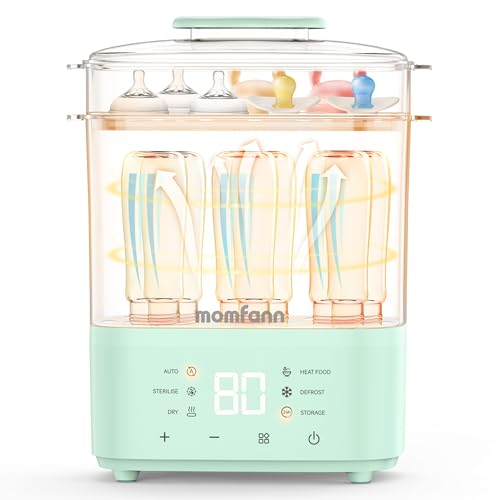 Bottle Sterilizer and Dryer, All-in-One Electric Steam Sterilizer Bottle Sanitizer for Baby Bottles, Pump Parts Accessories Newborn Essential (Green) by MOMFANN - Used condition - US$57.59