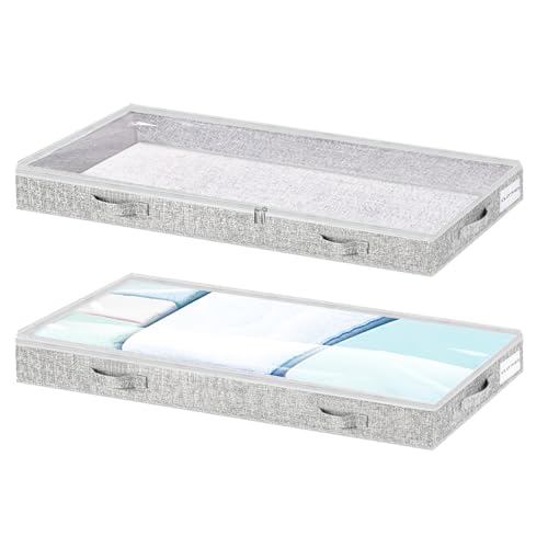 Tinharthy Low Profile Under Bed Storage, 3-Inch High Foldable Underbed