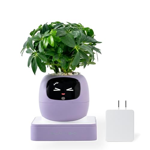 【国内販売正規品】 Ivyスマートプランター Gen2 スマートペットプランターIvy 推奨充電器付属モデル 自動水やり機能・Wi-Fi接続・AI植物ケア 植物ケアロボット 観葉植物向け デスクインテリア プレゼント ギフトに最適 (パープル)
